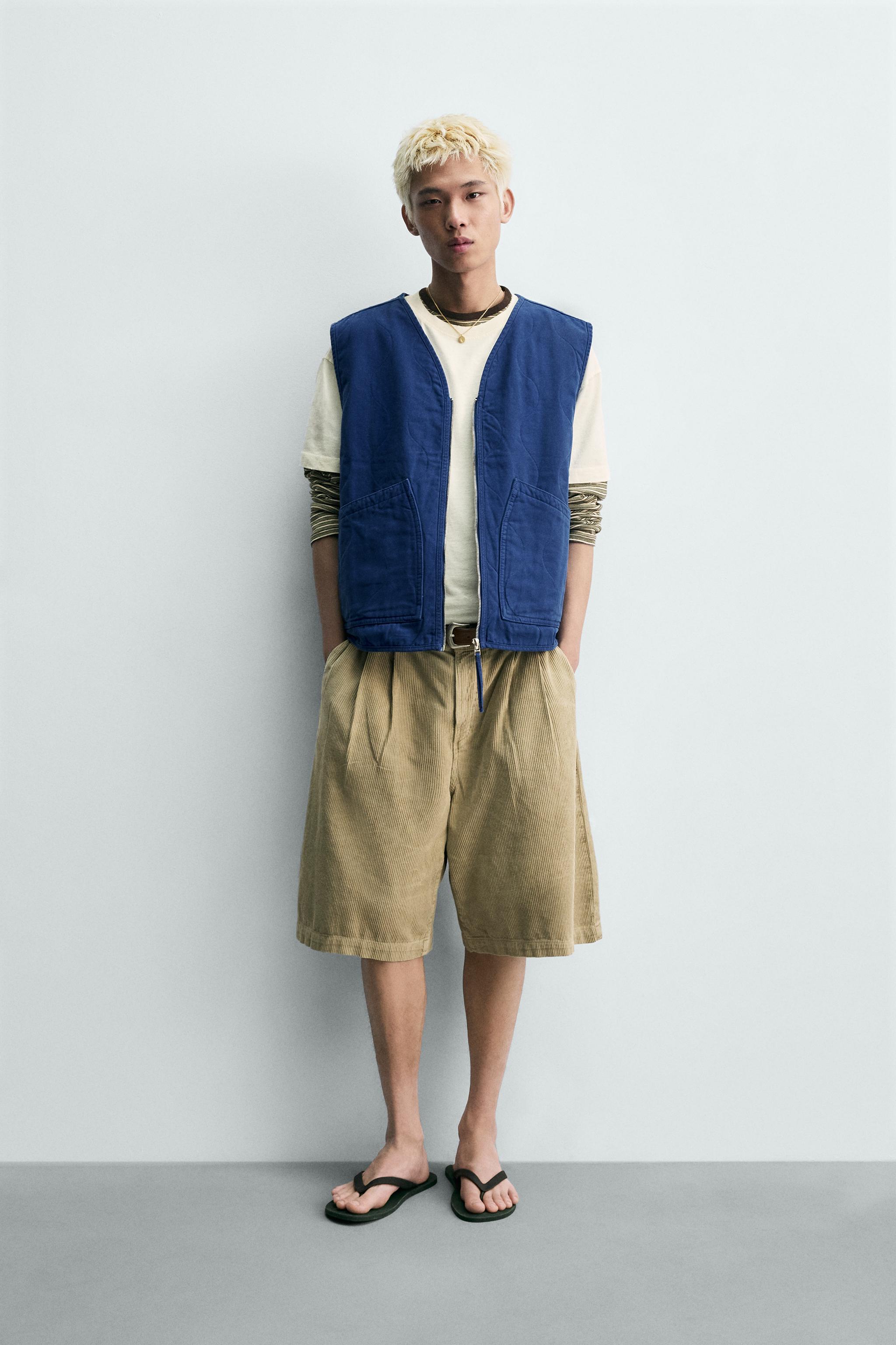 WASHED TOPSTITCHED VEST